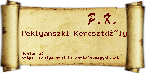 Peklyanszki Keresztély névjegykártya